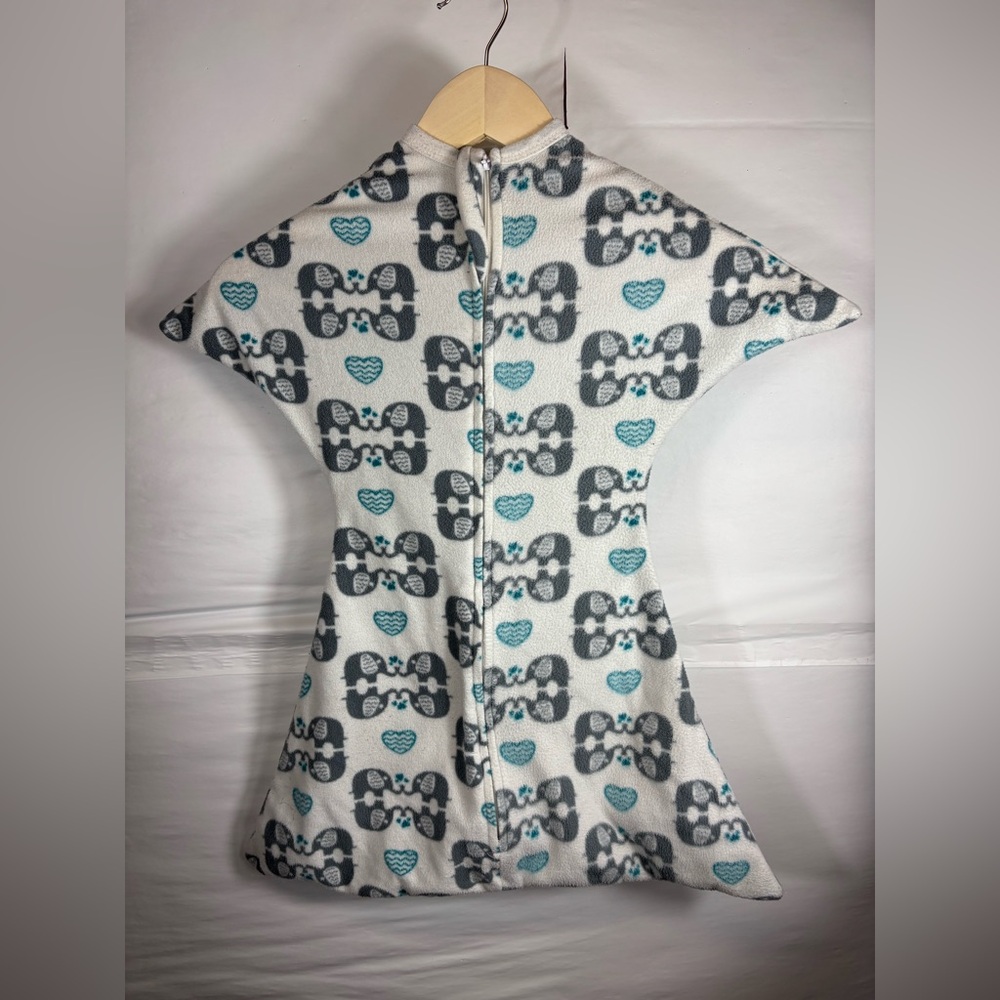 Children's Grey & Teal Sleep Sack Swaddle with Hearts
